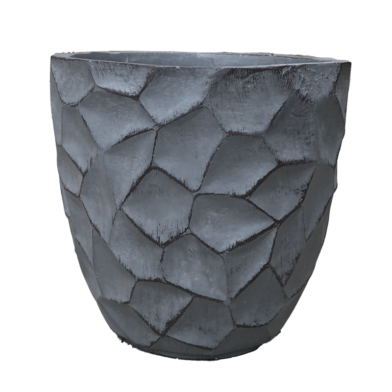 Modern Prism Textured Pot - Grey L - 37.5D*34.5H(CM)