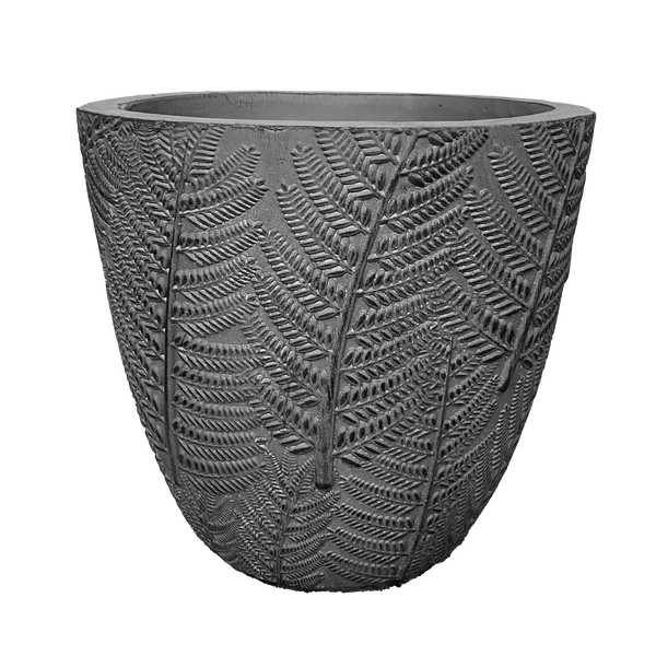 Fern Textured Pot - Grey L - 37.5D*34.5H(CM)