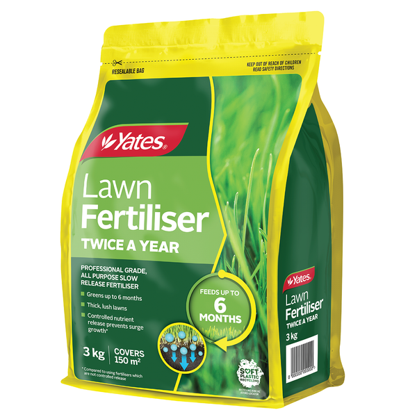 Yates Lawn Fertiliser Twice A Year - 3KG