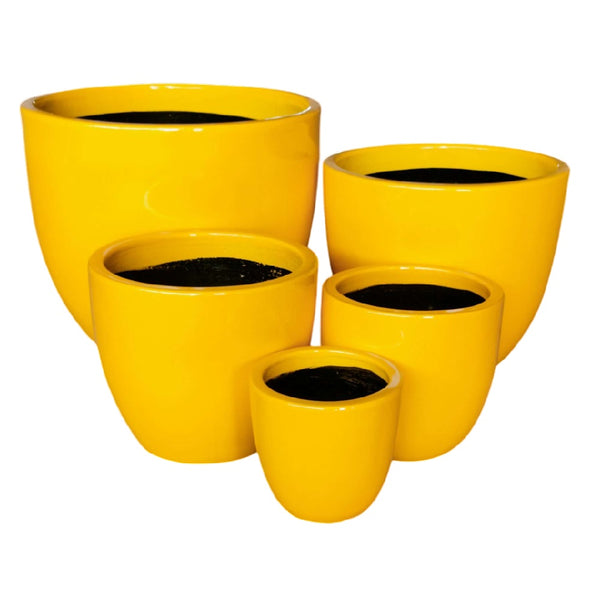 Decor Tall Egg Pot - Yellow 17CM