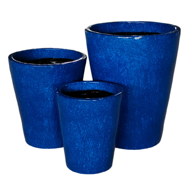 Decor Tall Round Pot - Blue 32CM