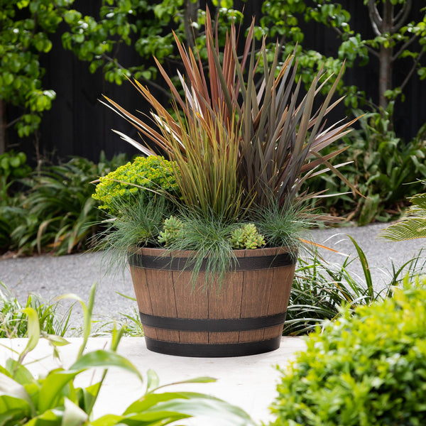 Whiskey Barrel Planter Natural Oak 64CM