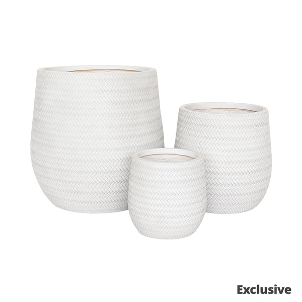 Bamboo Cigar Pot - White - M